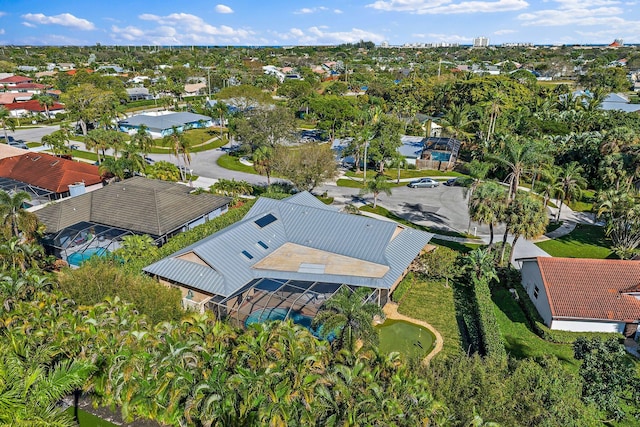 drone / aerial view with a residential view