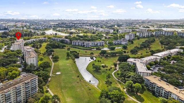 aerial view with a view of city and a water view