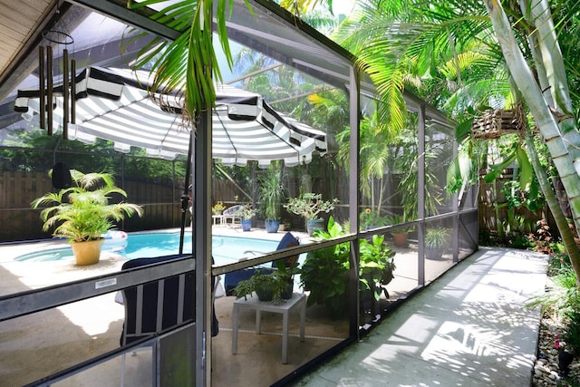 view of unfurnished sunroom