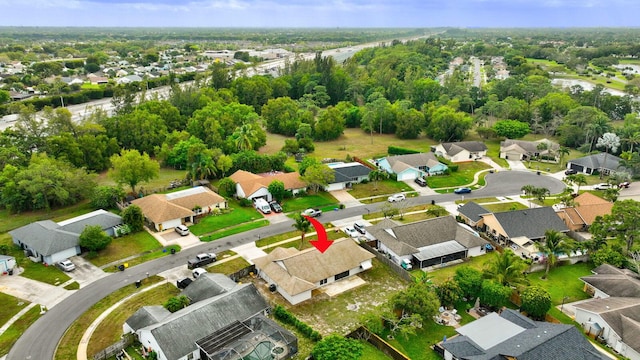 birds eye view of property featuring a residential view