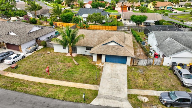 aerial view with a residential view