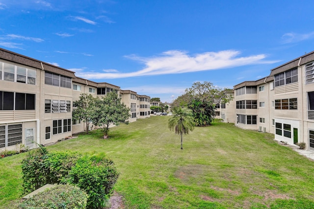 view of home's community featuring a residential view and a lawn