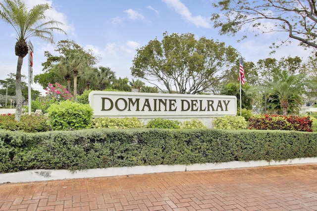 view of community sign