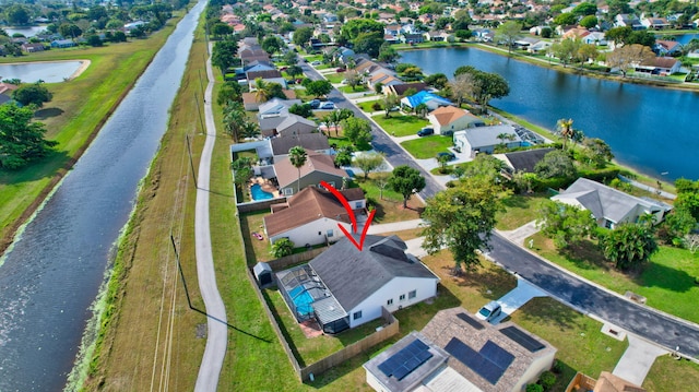 5598 Pebble Brook Ln, Boynton Beach, FL 33472 - aerial view with a water view and a residential view