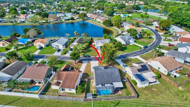 5598 Pebble Brook Ln, Boynton Beach, FL 33472 - aerial view featuring a residential view and a water view