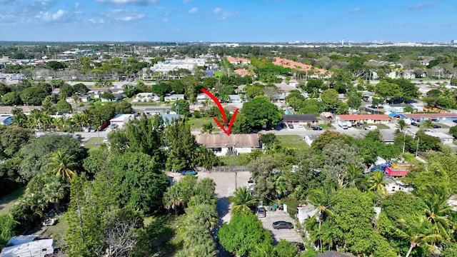 drone / aerial view with a residential view