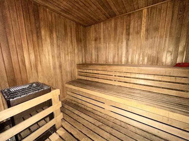 view of sauna