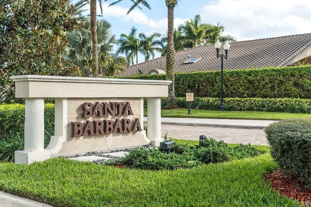 view of community sign