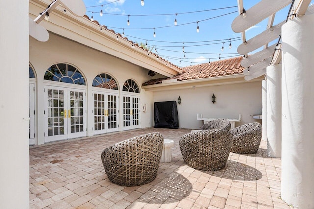 view of patio / terrace featuring french doors