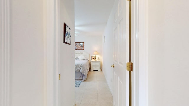 hallway featuring light tile patterned flooring