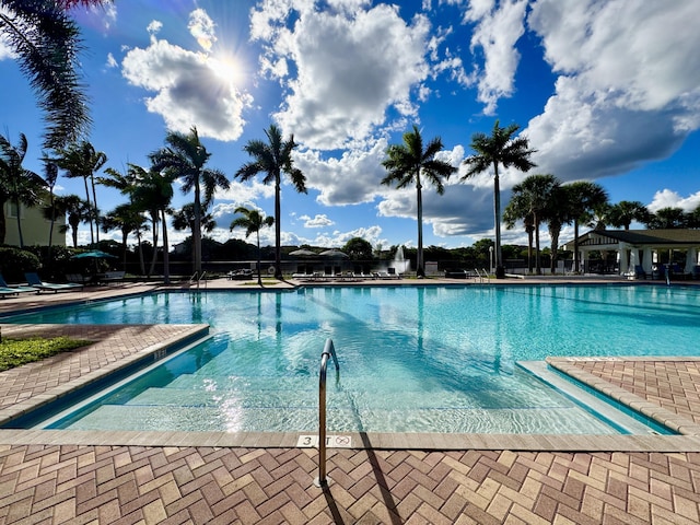 pool featuring a patio area