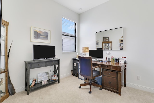 office space with carpet floors and baseboards