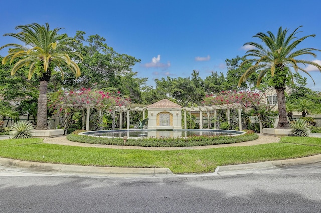 view of property's community featuring a pergola