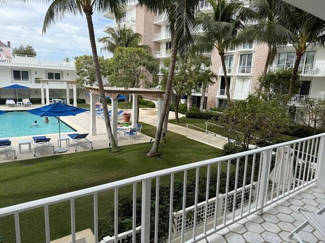 balcony with a patio