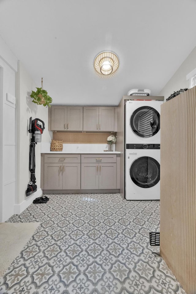 806 S 12th St, Fort Pierce, FL 34950 - clothes washing area with light floors, laundry area, and stacked washer and clothes dryer