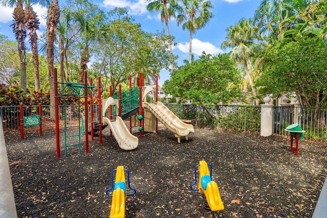 community playground with fence