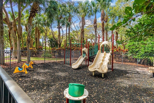 communal playground with fence