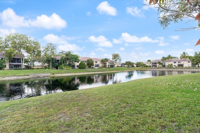 property view of water with a residential view