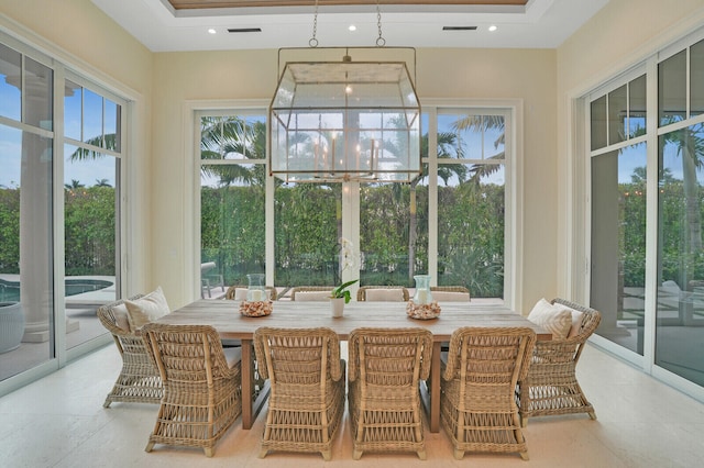 sunroom featuring visible vents