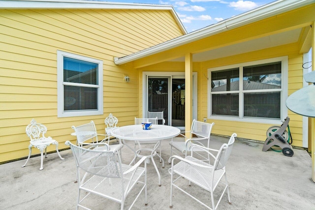 view of patio featuring outdoor dining space