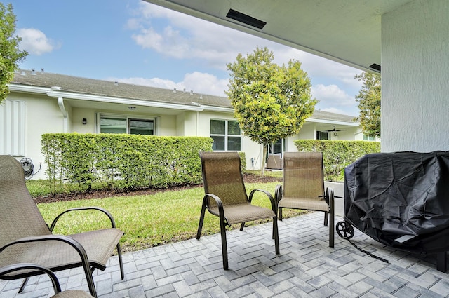 view of patio featuring area for grilling