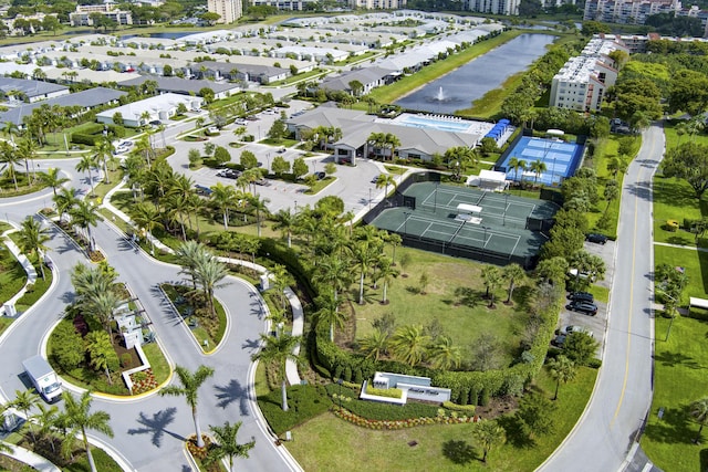 aerial view with a residential view