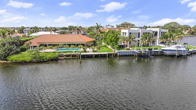 property view of water featuring a residential view