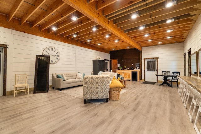 living area with light wood-style flooring