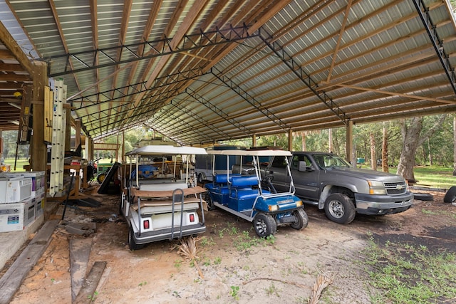 view of car parking featuring a detached carport