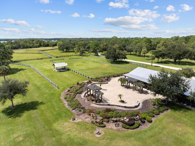 bird's eye view featuring a rural view