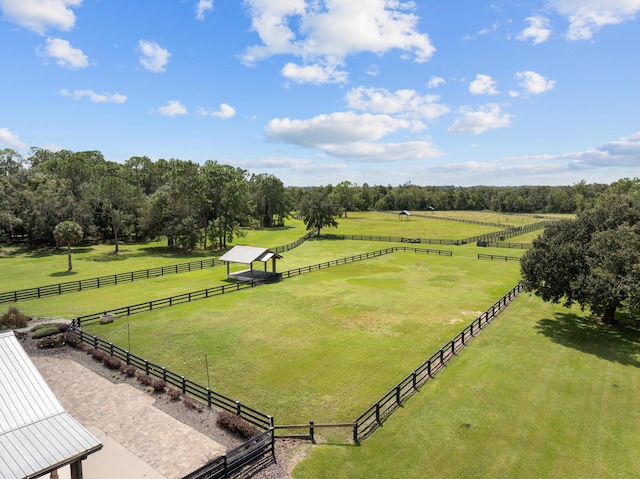 drone / aerial view with a rural view