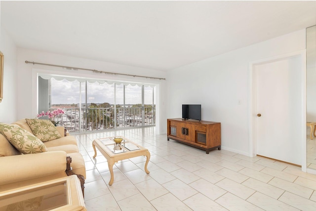 living room with baseboards