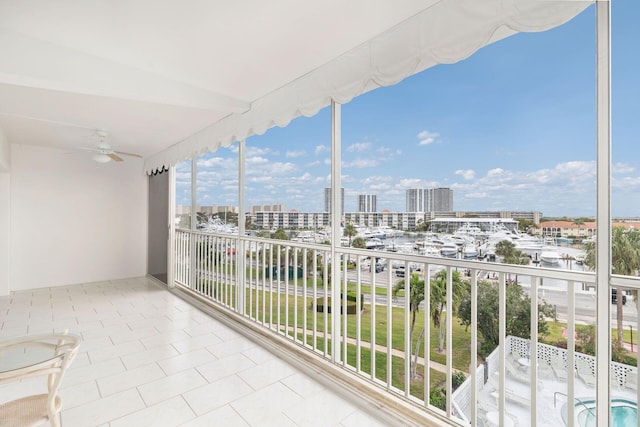 balcony with a city view