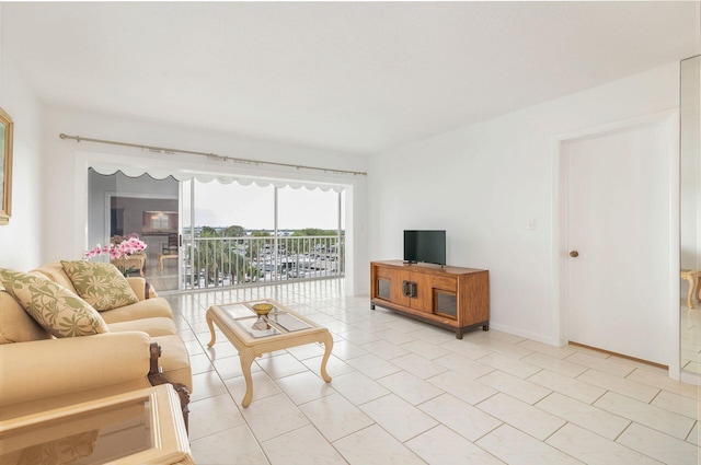 living room with baseboards