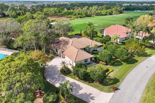 aerial view featuring golf course view