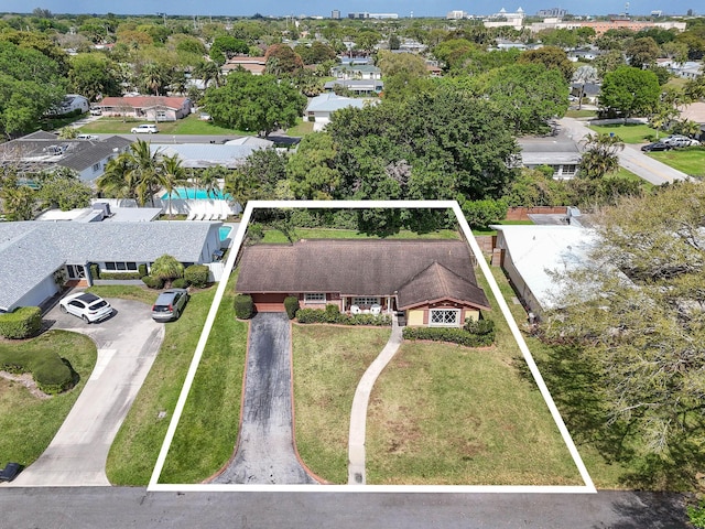 aerial view featuring a residential view