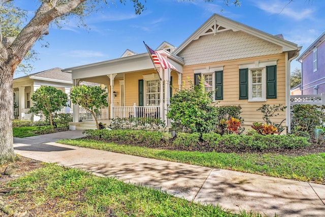 view of front of home featuring covered porch