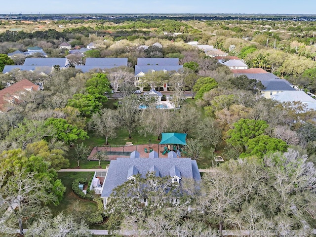 drone / aerial view with a residential view