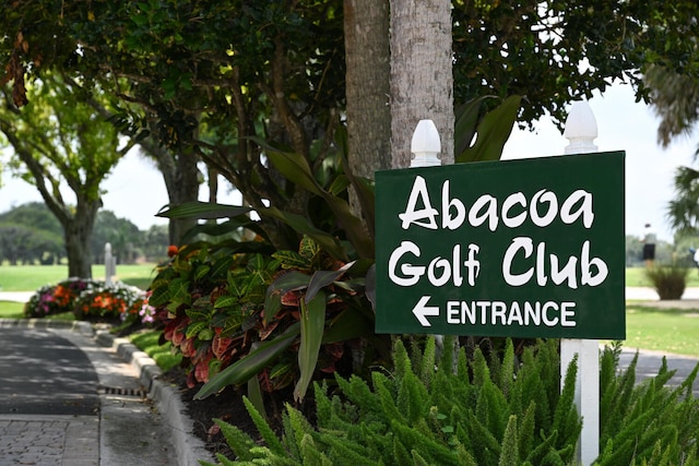 view of community sign