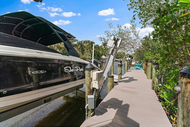 dock area with boat lift