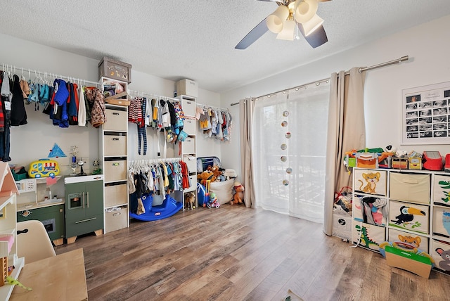 storage featuring ceiling fan