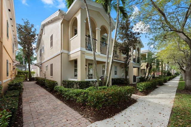 view of home's exterior with stucco siding