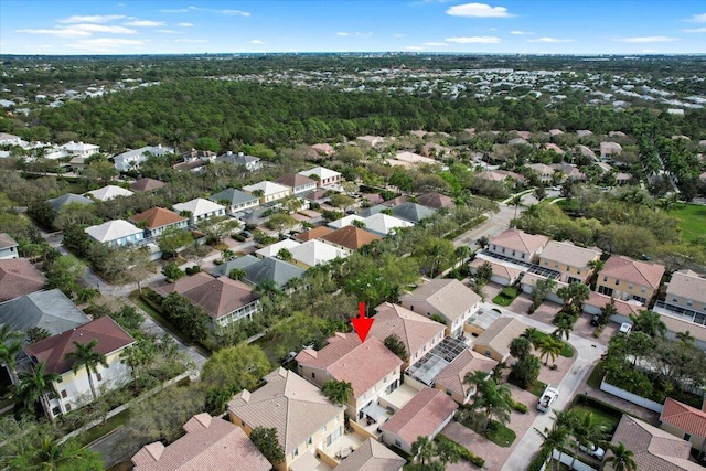 drone / aerial view with a residential view