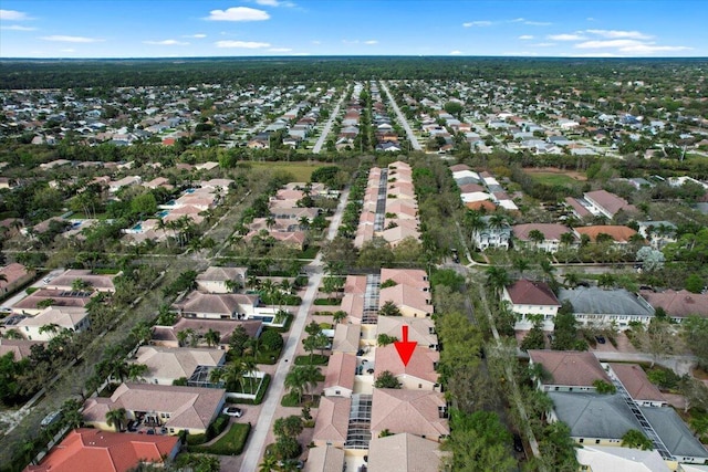 aerial view featuring a residential view