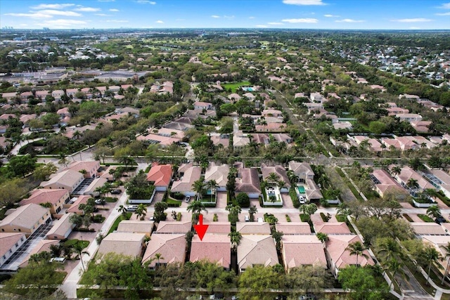 aerial view with a residential view