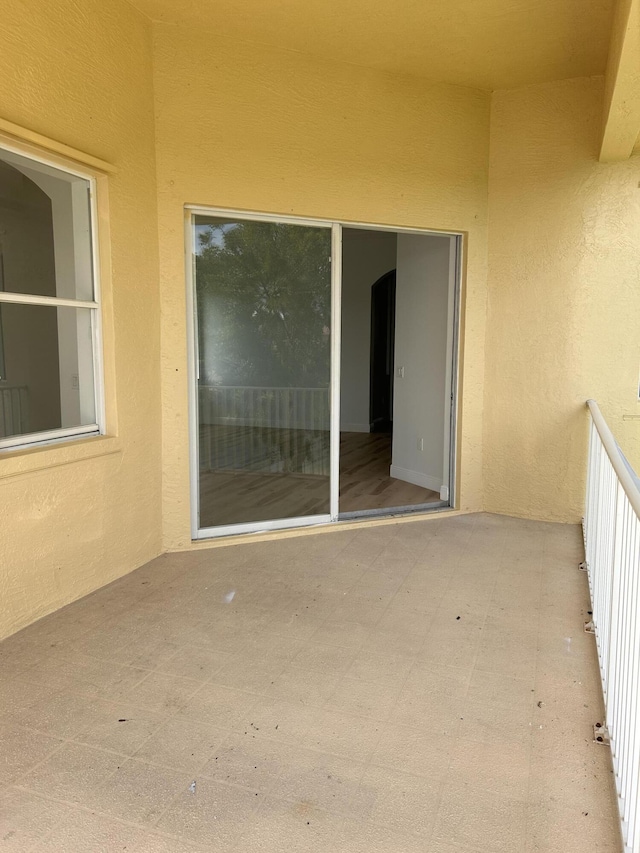 view of patio / terrace with a balcony