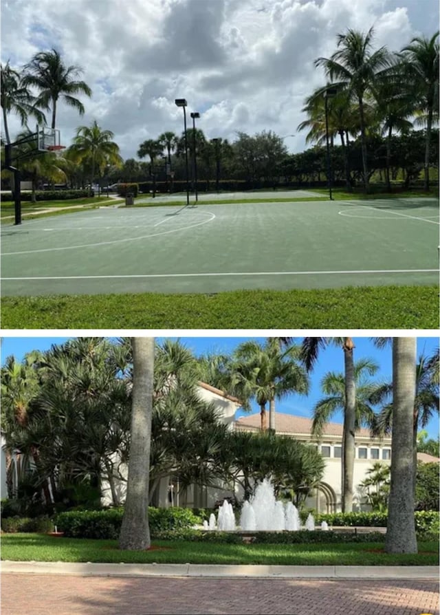 exterior space featuring community basketball court