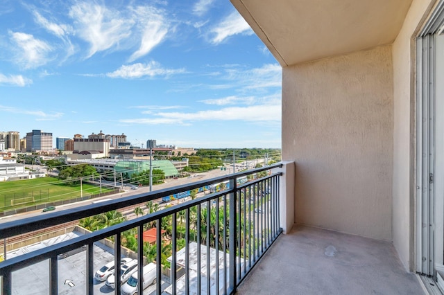 balcony with a city view