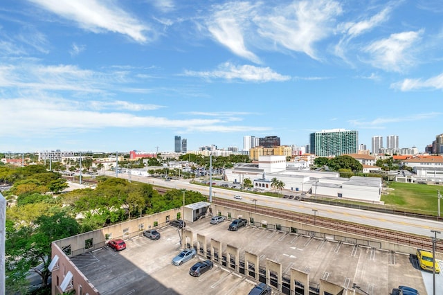 aerial view featuring a view of city