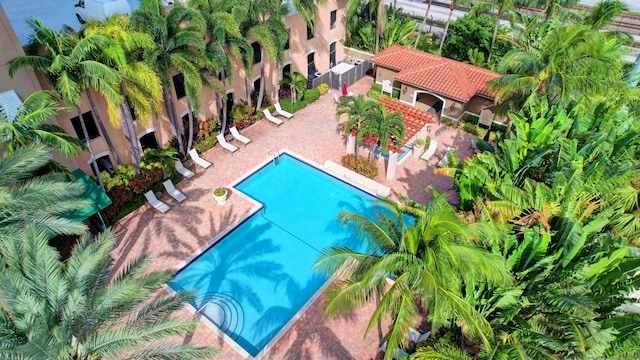 pool featuring a patio area